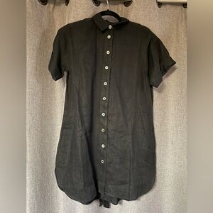 J Crew Black Linen Shirtdress Small Petite NWT